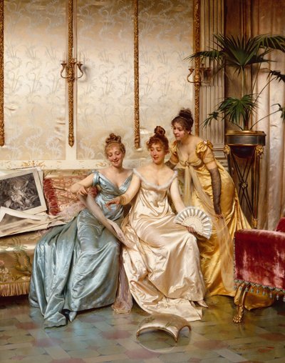 Tre vackra kännare (olja på duk) av Joseph Frederick Charles Soulacroix