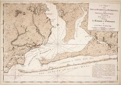 Ett sjökort över Pensacolas vik och hamn i provinsen västra Florida av Joseph Frederick Wallet DesBarres