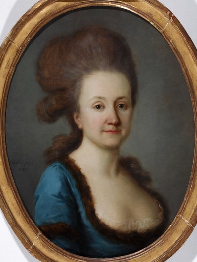 Porträtt av Euphrosine Katharina von Bock, född von Stackelberg 1752-1821, 1780 av Joseph Friedrich August Darbes