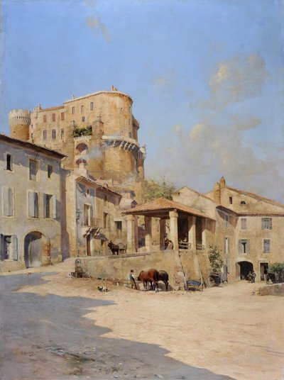 Isnards slott i Suze la Rousse (Suze-la-Rousse) av Joseph Garibaldi