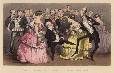 En bal på Elysee-palatset (kolorerad gravyr) av Joseph Grego