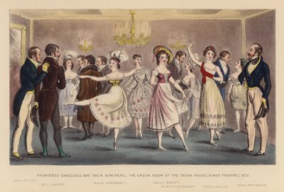 Premieres Danseuses and their Admirers (kolorerad gravyr) av Joseph Grego