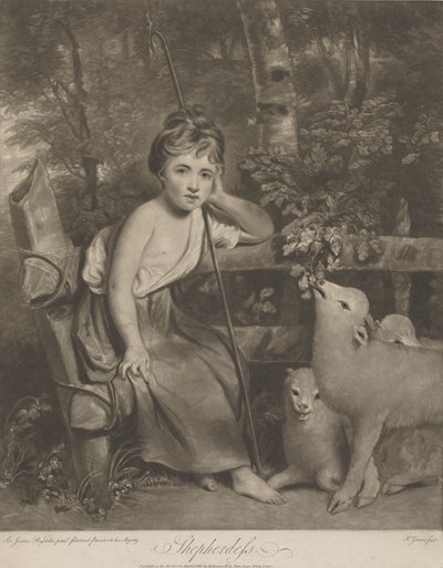 Shepherdess (Miss Mary Palmer som den unga herdinnan) av Joseph Grozer
