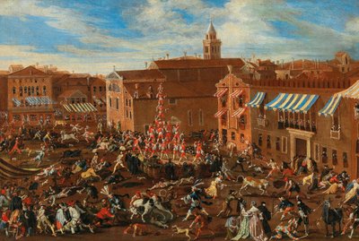 Tjurjakten i Campo San Polo av Joseph Heintz the Younger