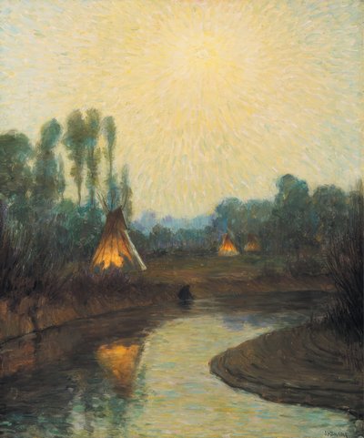 Tidigt månsken, Crow-reservatet av Joseph Henry Sharp