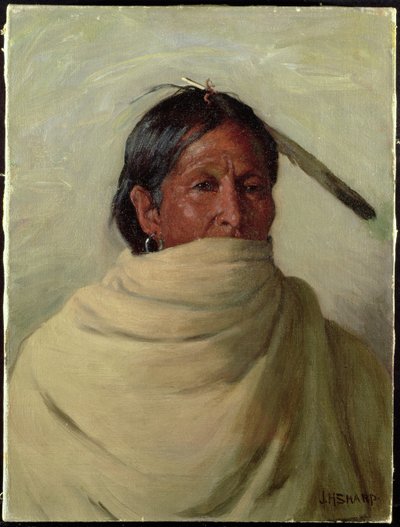 Standing-Deer-Taos (olja på duk) av Joseph Henry Sharp