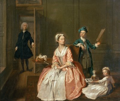Samtalsstycke, troligen av konstnärens släkt, c.1732-5 av Joseph Highmore
