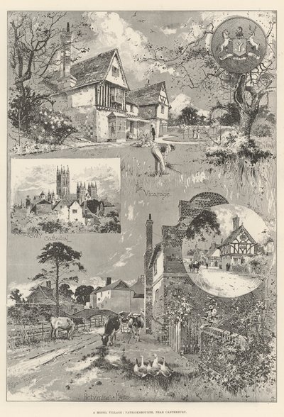 En modellby, Patricksbourne, nära Canterbury av Joseph Holland Tringham