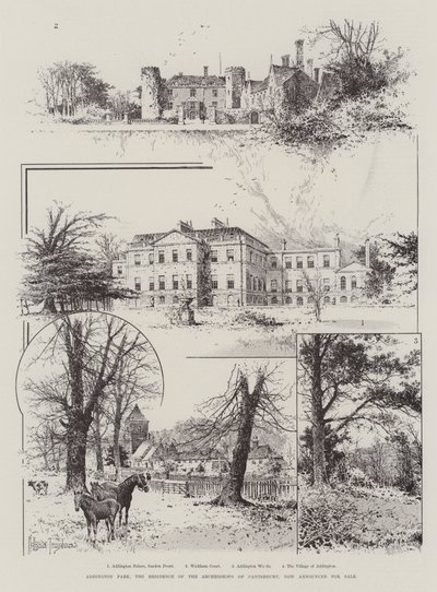 Addington Park, residenset för ärkebiskoparna av Canterbury, tillkännages nu till försäljning av Joseph Holland Tringham
