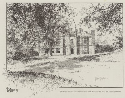 Dalmeny House, nära Edinburgh, Midlothian Seat of Lord Rosebery av Joseph Holland Tringham