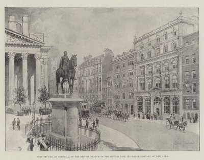 Huvudkontor i Cornhill för den brittiska filialen av Mutual Life Insurance Company of New York av Joseph Holland Tringham