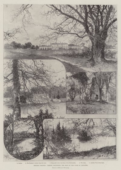 Holiday Haunts, kartong, Maynooth, säte för hertigen av Leinster av Joseph Holland Tringham
