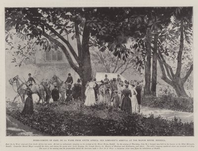 Earl de la Warrs hemkomst från Sydafrika, His Lordships ankomst till Manor House, Bexhill av Joseph Holland Tringham