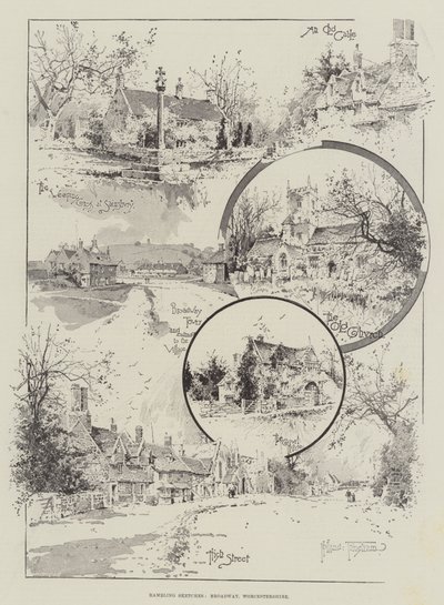 Rambling Sketches, Broadway, Worcestershire av Joseph Holland Tringham
