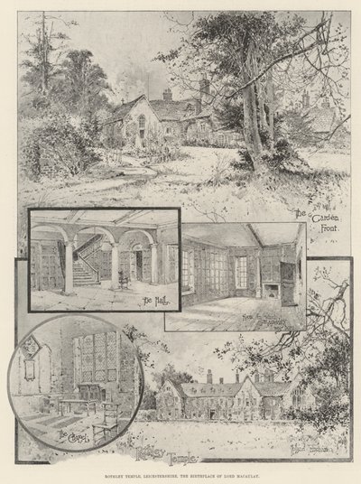 Rothley Temple, Leicestershire, Lord Macaulays födelseplats av Joseph Holland Tringham