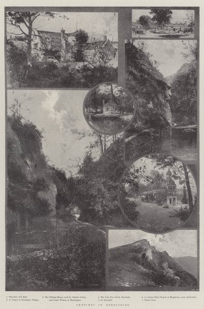 Skisser i Derbyshire av Joseph Holland Tringham