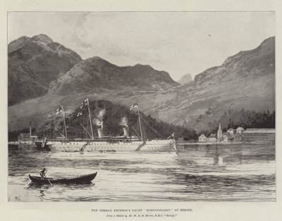 Den tyska kejsarens Yacht Hohenzollern i Bergen av Joseph Holland Tringham