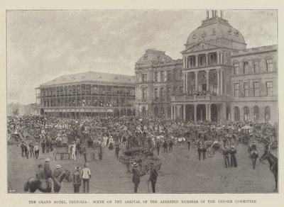 Grand Hotel, Pretoria, scen vid ankomsten av de arresterade medlemmarna i reformkommittén av Joseph Holland Tringham