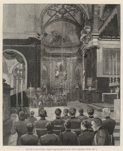 The Loss of the Victoria, Solemn Requiem Service i St John