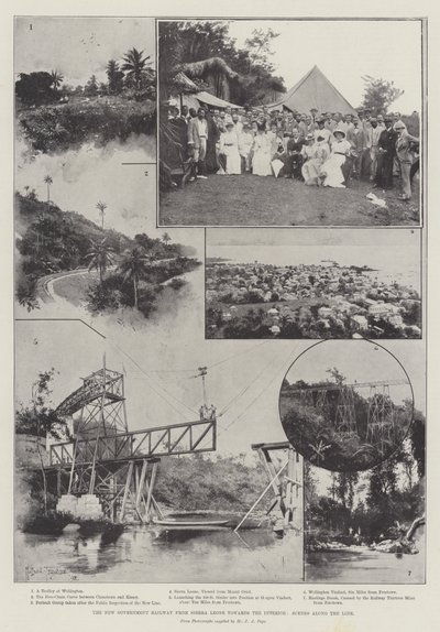 Den nya statliga järnvägen från Sierra Leone mot inlandet, scener längs linjen av Joseph Holland Tringham