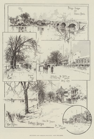 Oxford och Cambridge Boat-Race, längs bankerna av Joseph Holland Tringham