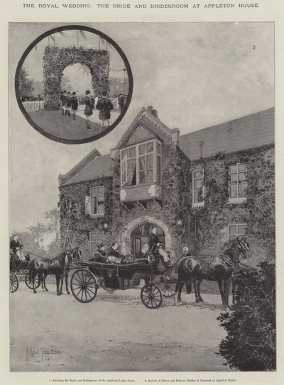 Det kungliga bröllopet, bruden och brudgummen på Appleton House av Joseph Holland Tringham