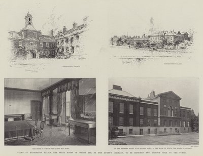 Utsikt över Kensington Palace, vars statliga rum, av drottningens kommando, ska restaureras och öppnas för allmänheten av Joseph Holland Tringham