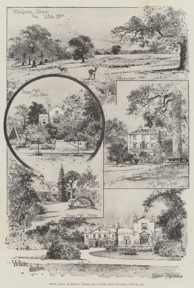 White Lodge, Richmond, där vår framtida kung föddes, 23 juni 1894 (gravyr) av Joseph Holland Tringham