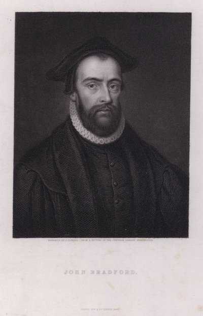 John Bradford, engelsk protestantisk martyr (gravyr) av Joseph John Jenkins