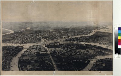 Panorama över S:t Petersburg och det omgivande området från fågelperspektiv - Iosif Iosifovich Charlemagne (1824-1870). Akvatint, andra hälften av 1800-talet. Statens museum för Sankt Petersburgs historia av Joseph Jossifovich Charlemagne