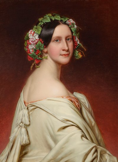 Porträtt av skådespelerskan Charlotte von Hagn 1809-1891, 1850. av Joseph Carl Stieler