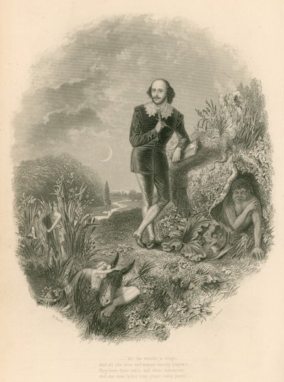 Porträtt av Shakespeare, med flera av hans skapelser av Joseph Kenny Meadows