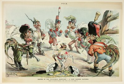 Påsk i en gammaldags bondgård, från Puck av Joseph Keppler