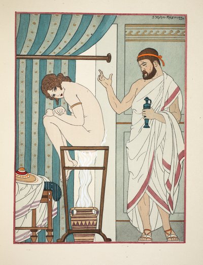 Fumigationsterapi, illustration från "The Works of Hippocrates", 1934 av Joseph Kuhn Regnier