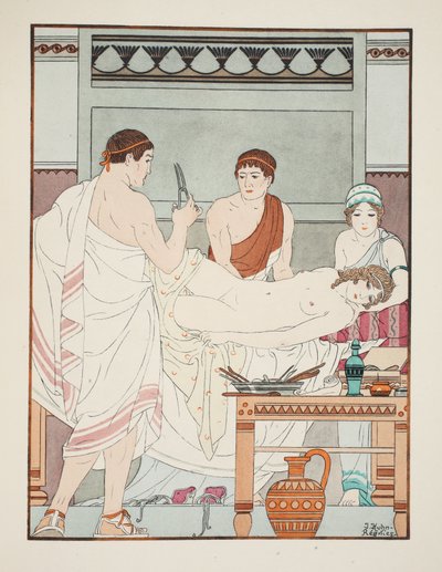 Gynekologisk undersökning, illustration från 