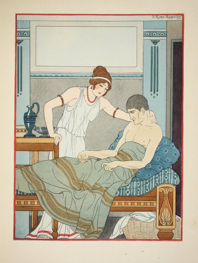 Nervös sjukdom, illustration från Hippokrates verk, 1934 av Joseph Kuhn Regnier