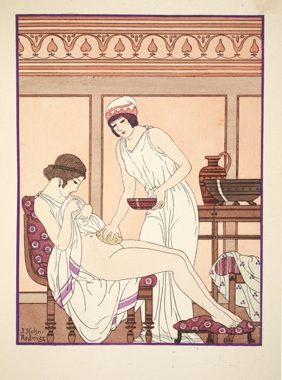 Svampbad, illustration från "Hippokrates verk", 1934 av Joseph Kuhn Regnier