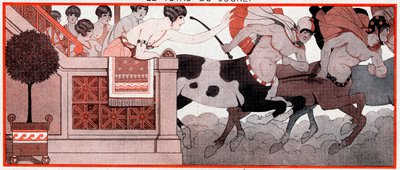 Vad var, under den olympiska perioden, Le Prix de Diane - De sista hundra metrarna - illustration från la Vie Parisienne, 1927 av Joseph Kuhn Regnier