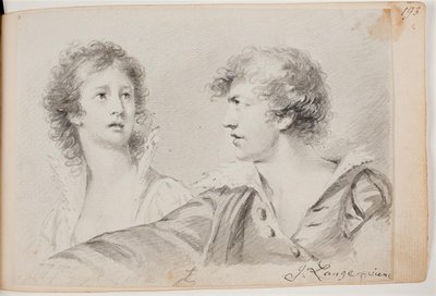 Porträtt av en kvinna och en man (Ophelia och självporträtt som Hamlet?) av Joseph Lange