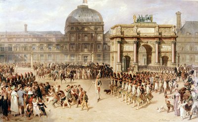 En dag av recension under imperiet (1810). 1862 (målning) av Joseph Louis Hippolyte Bellange