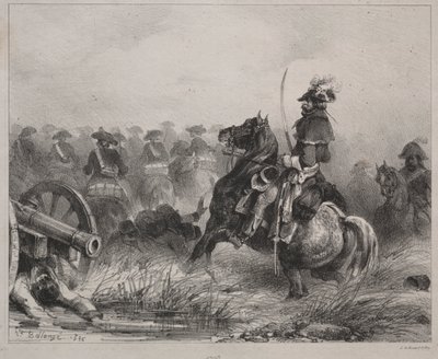Kavalleri scen av Joseph Louis Hippolyte Bellange