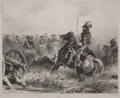 Kavalleriscenen, 1836. av Joseph Louis Hippolyte Bellange