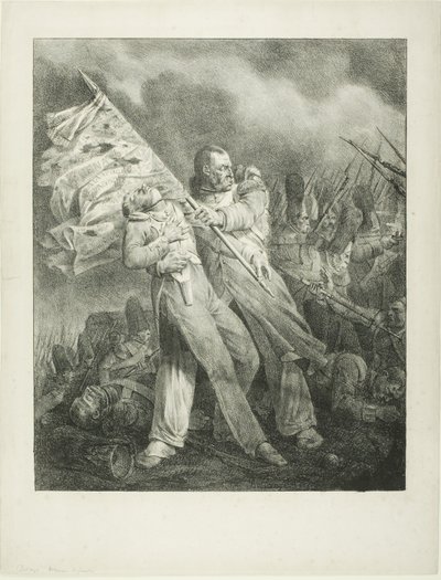 Den sårade fanbäraren av Joseph Louis Hippolyte Bellange