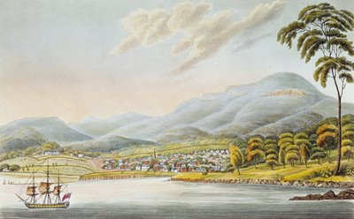 Utsikt över Hobart Town, 1824 av Joseph Lycett
