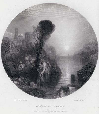 Bacchus och Ariadne (gravyr) av Joseph Mallord William (after) Turner