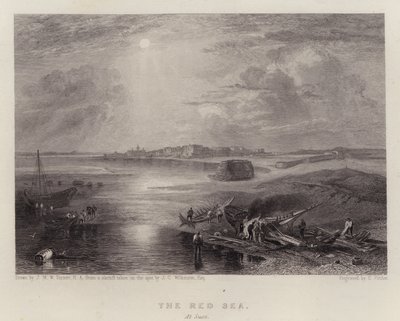 Röda havet, vid Suez (färg litho) av Joseph Mallord William (after) Turner