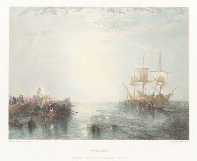 Valfångare. Från bilden i National Gallery av Joseph Mallord William (after) Turner