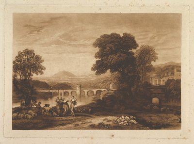 Apuleia in Search of Apuleius opublicerad plåt, Liber Studiorum, 1813-23. av Joseph Mallord William Turner