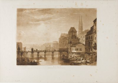 Basel, plåt 5 från Studieboken av Joseph Mallord William Turner