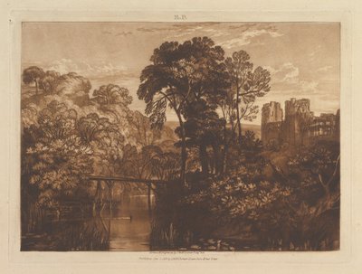 Berry Pomeroy Castle Liber Studiorum, del XII, skylt 58, 1 januari 1816. av Joseph Mallord William Turner